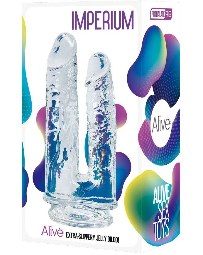 Двойной прозрачный фаллоимитатор Imperium Jelly Dildo