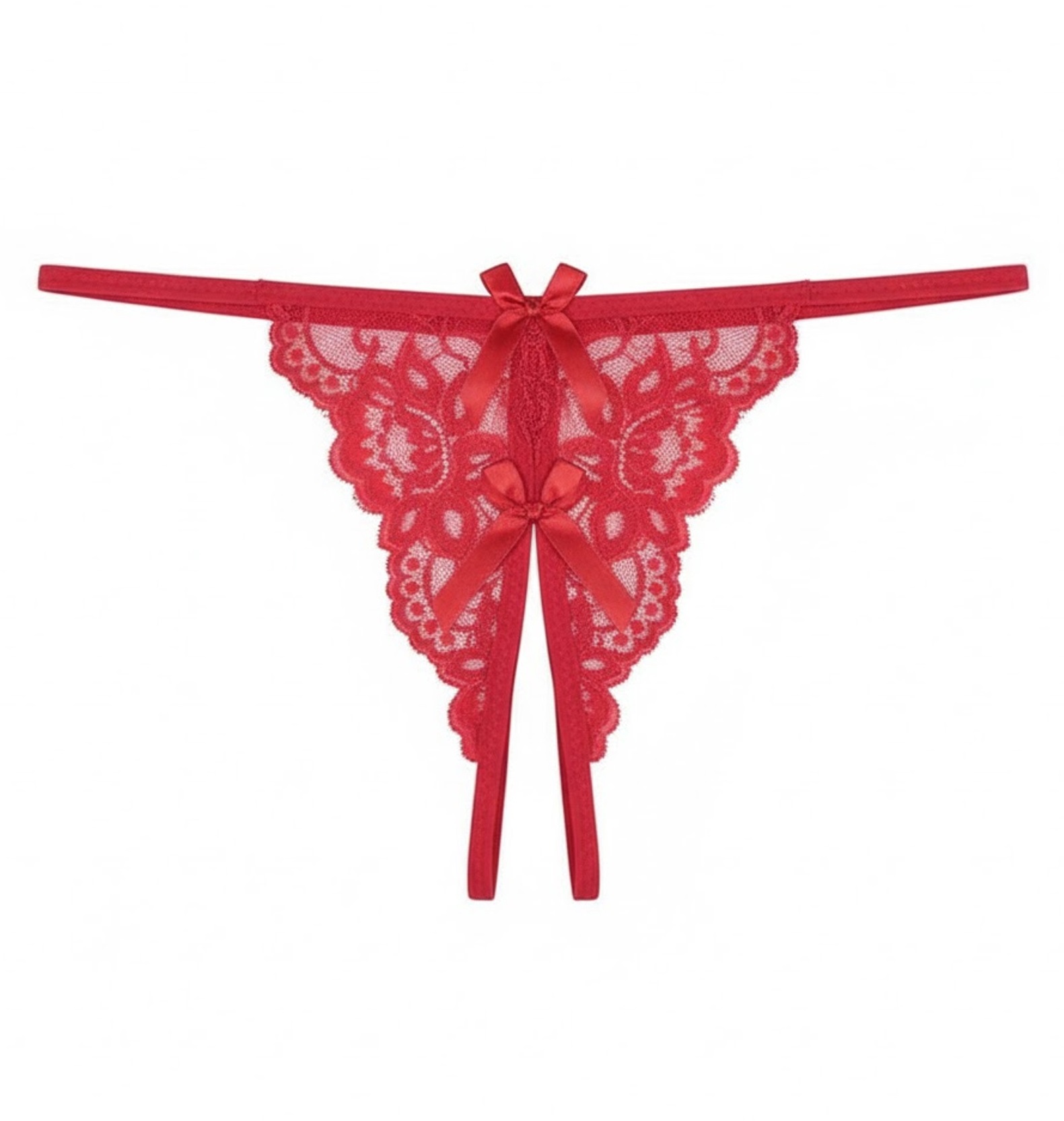 Стринги кружевные с доступом красные 44-46