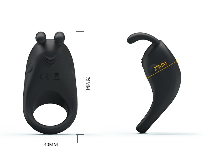 Эрекционное кольцо перезаряжаемое, с ушками, 7 режимов вибрации