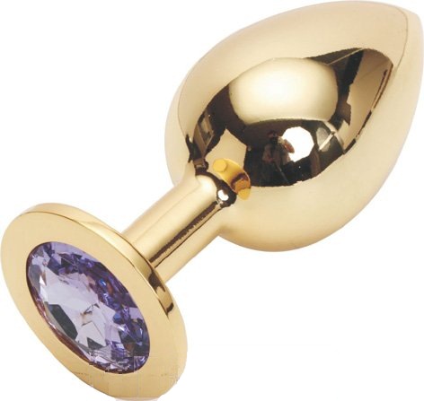 Анальная пробка Butt Plug Gold Large Lavender