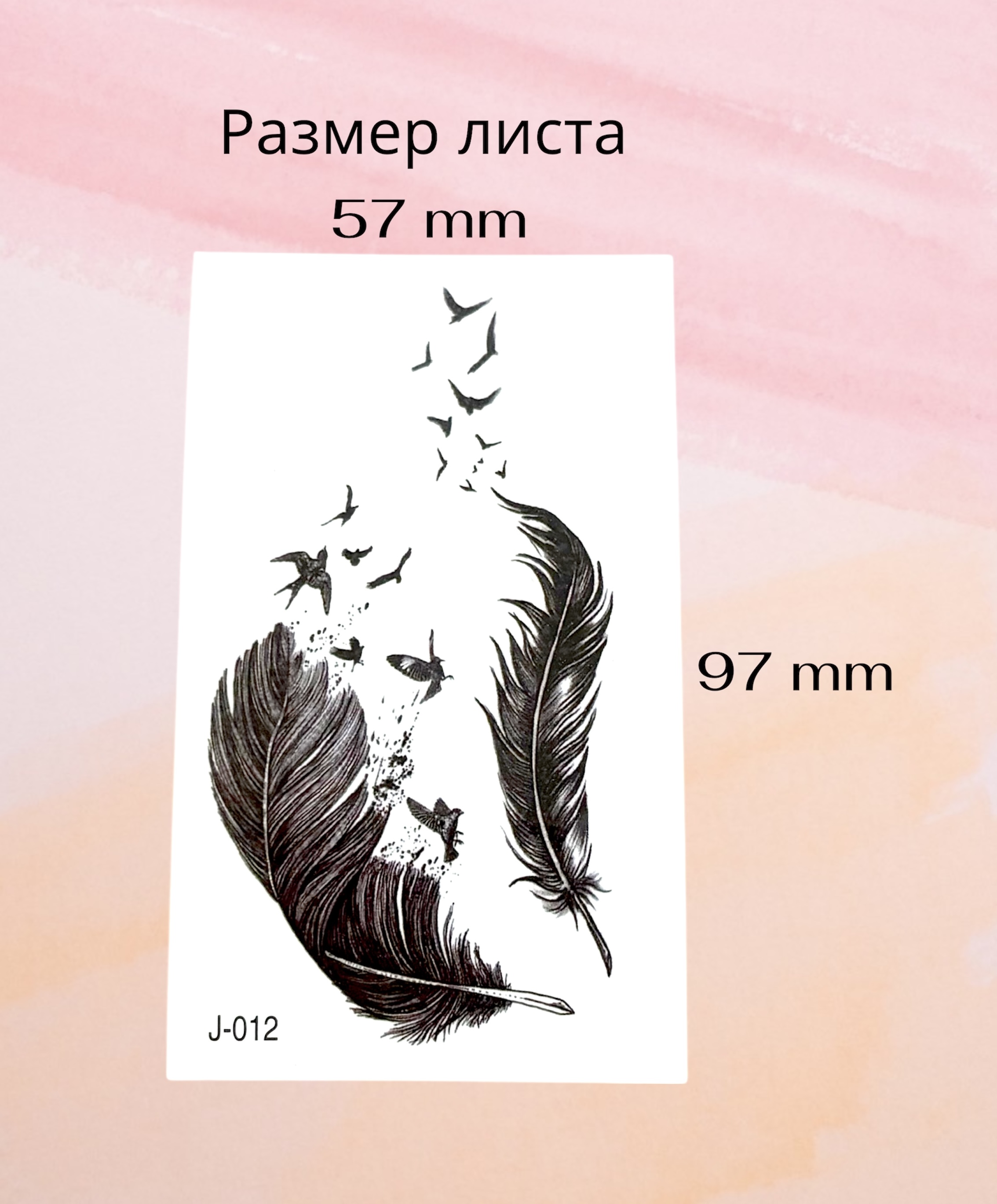 Временное тату Перья и птицы