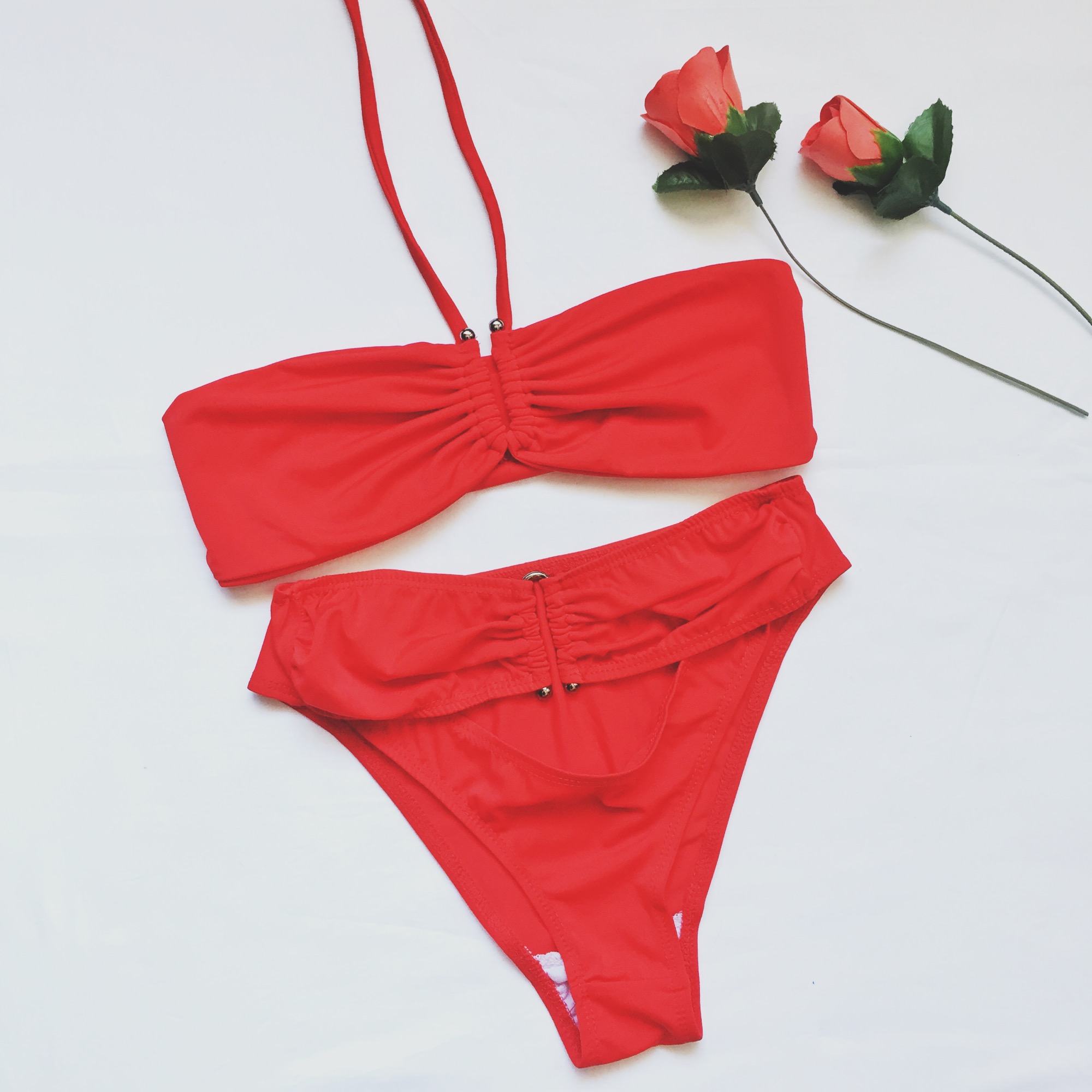 Элегантный алый купальник Red Love S