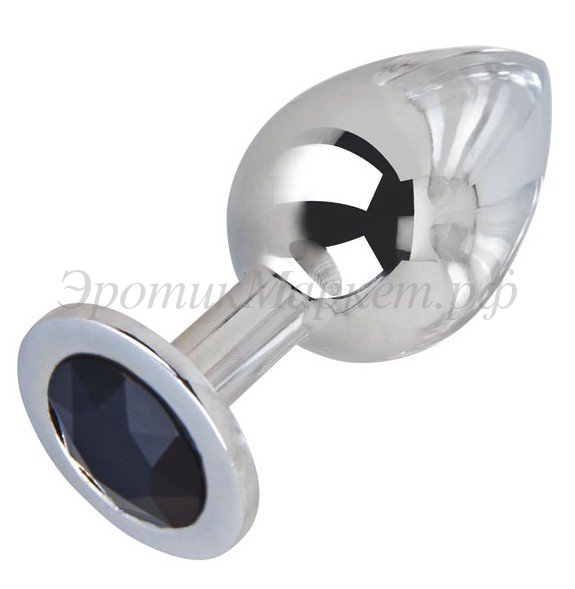 Анальная пробка Butt Plug Silver Large Black