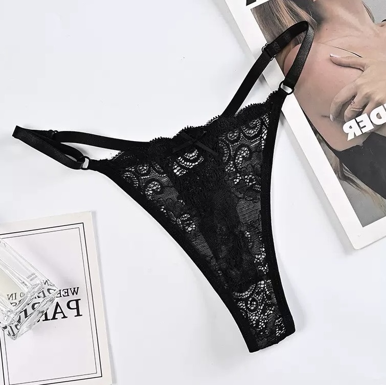Прозрачные кружевные стринги с регулировкой S/L