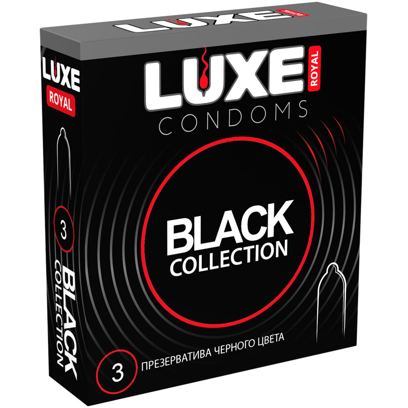 Черные презервативы LUXE  3 шт