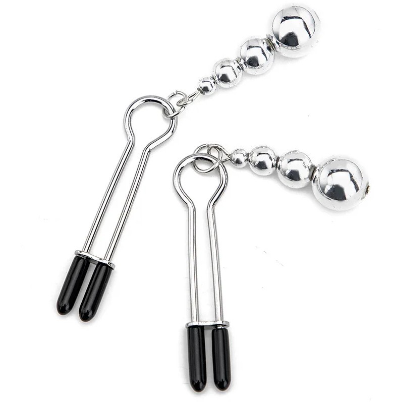 Зажимы на соски с бусинами