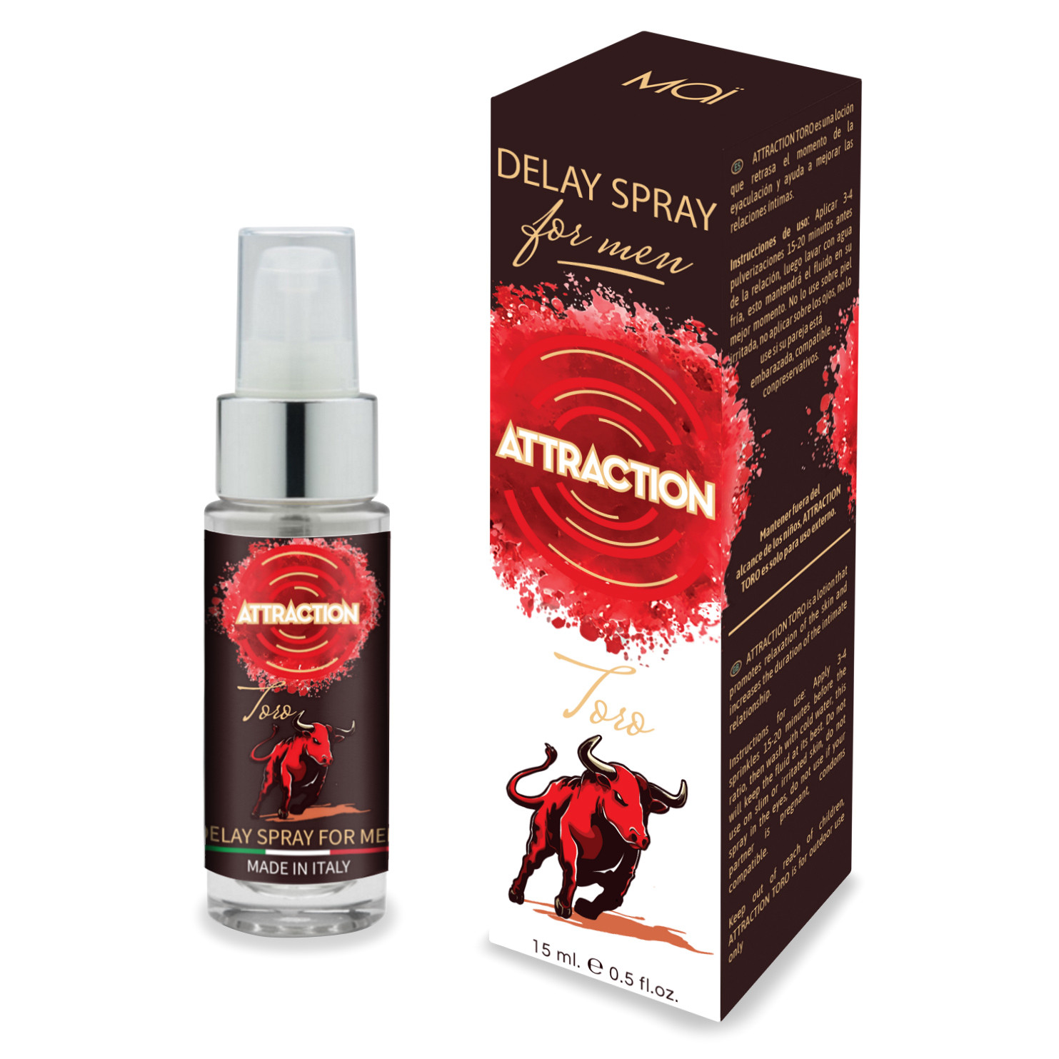 Пролонгирующий спрей RETARDING SPRAY ATTRACTION TORO 15мл