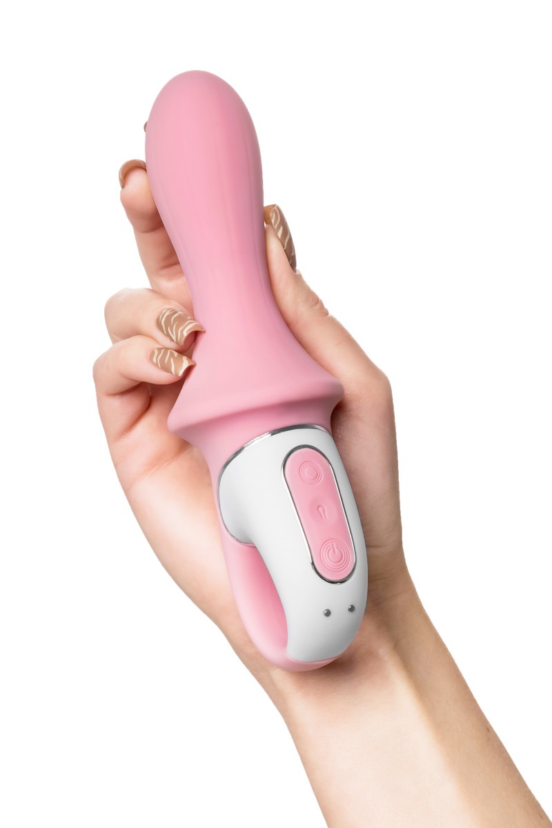 Розовый вибромассажер  Air Pump с расширением