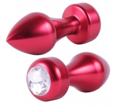 Анальная пробка Aluminium Red Diamond
