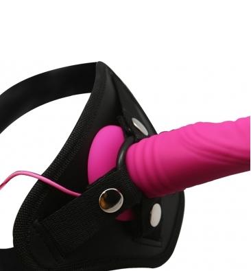 Вибрострапон поясной Strap-on Ripple Dildo Pink