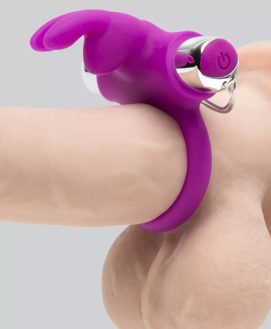 Виброкольцо Happy Rabbit с пультом purple