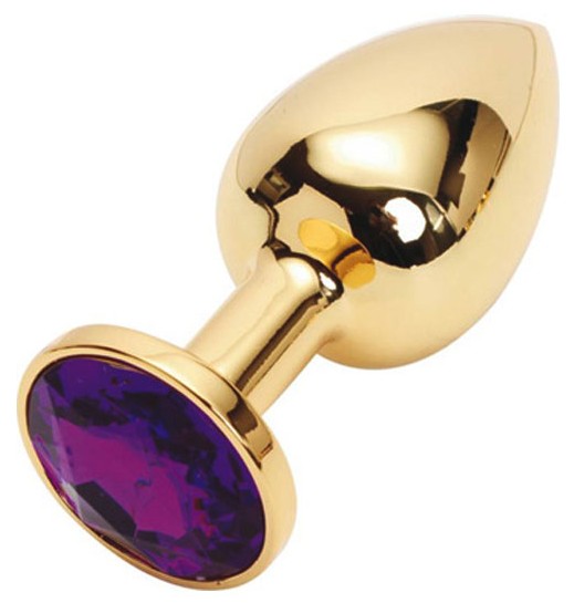 Анальная пробка Small Butt Plug Gold Фиолетовый