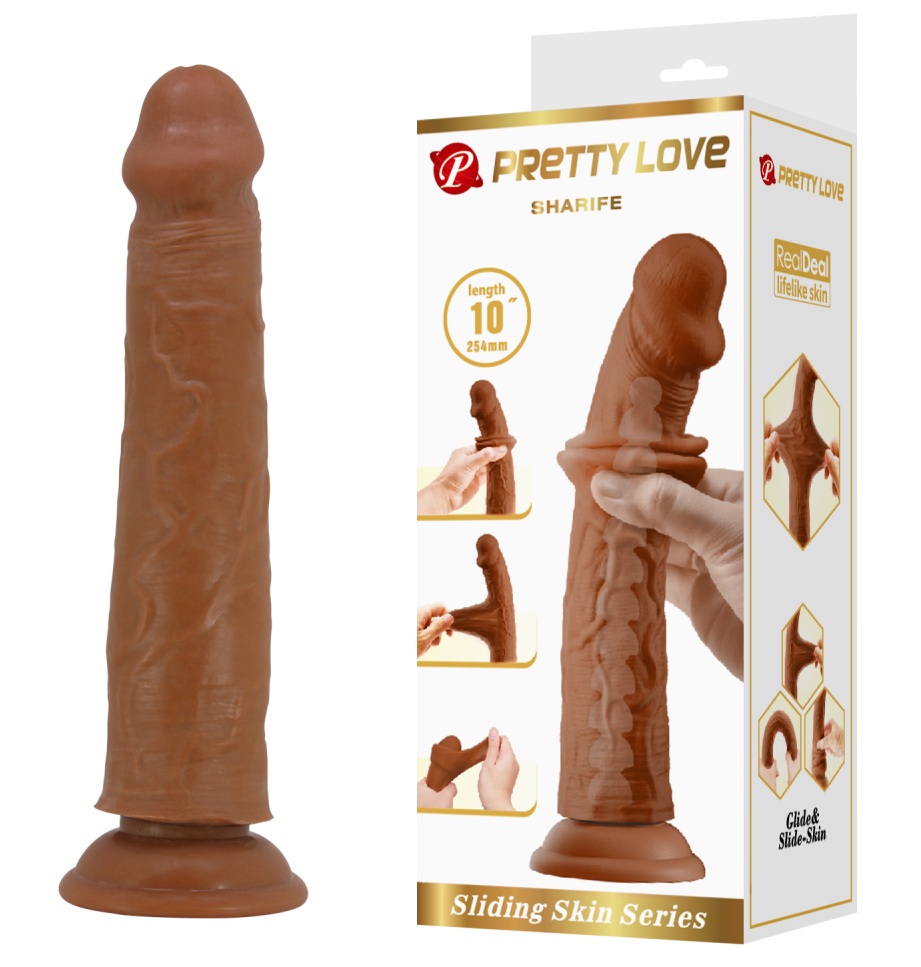 Фаллос с подвижной кожей мулат Sharife