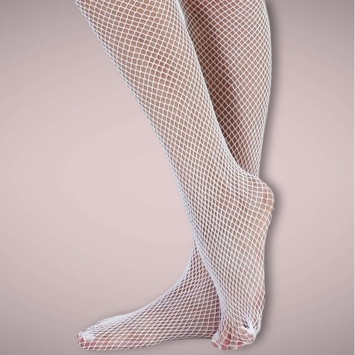 Белые колготки-сетка с доступом OS