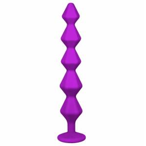 Фиолетовая анальная цепочка с кристаллом 