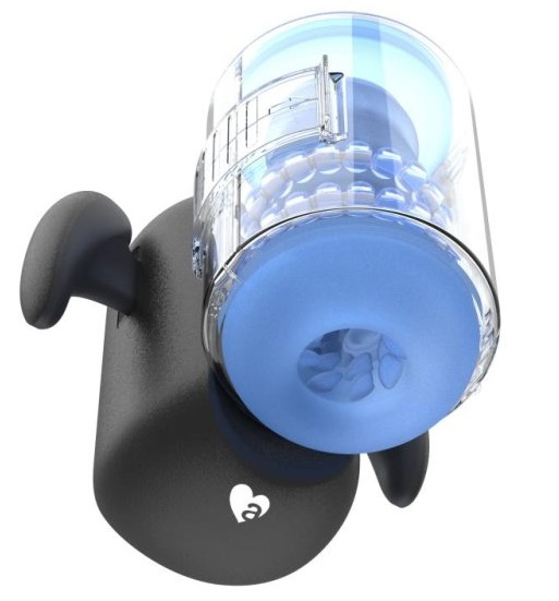 Автоматический мастурбатор для мужчин AMOVIBE Black Knight с массажем бусинами