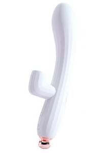 Белый вибратор с двойной стимуляцией USB 