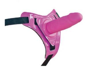 Страпон с реалистичной насадкой розовый 