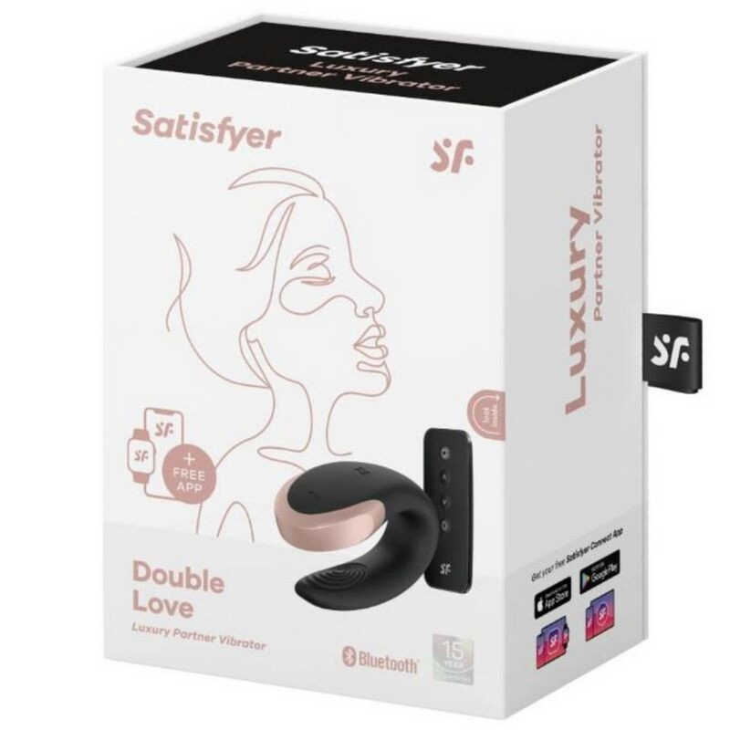 Черный вибратор для пары Satisfyer Double Love