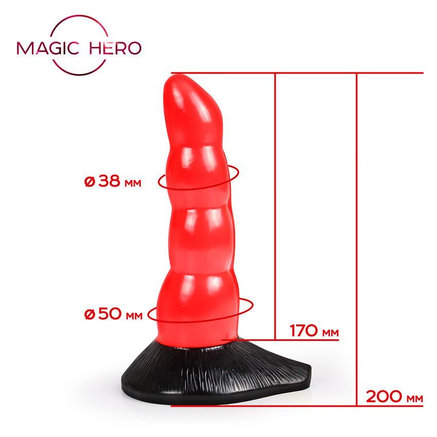 Красный рельефный стимулятор 17 см