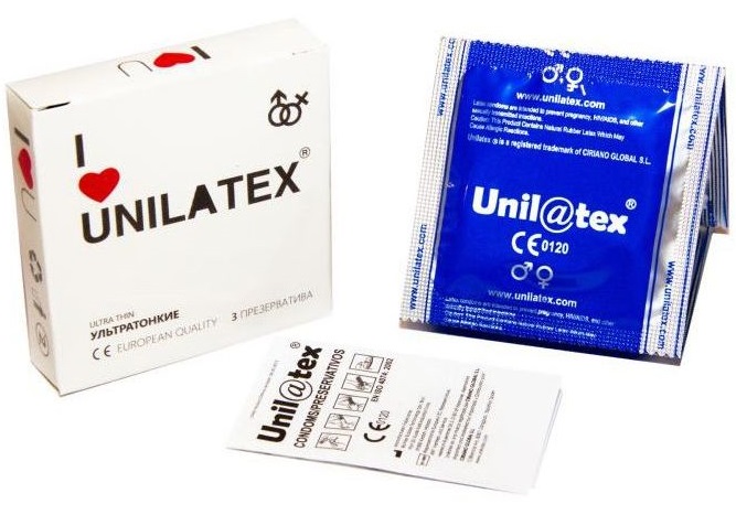 Ультратонкие презервативы UNILATEX 3 шт