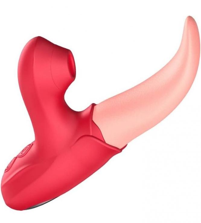 Вибратор-язык с вакуумной стимуляцией клитора Secwell 