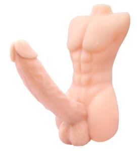 Самосмазывающийся фаллос с мини-торсом Monster Dick 