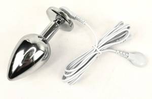 Металлическая анальная пробка для электростимуляции М 