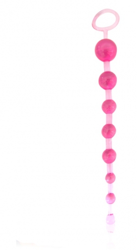 Анальная гелевая цепочка розовая