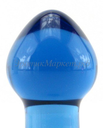 Анальная пробка Crystal Plug малая из стекла голубая