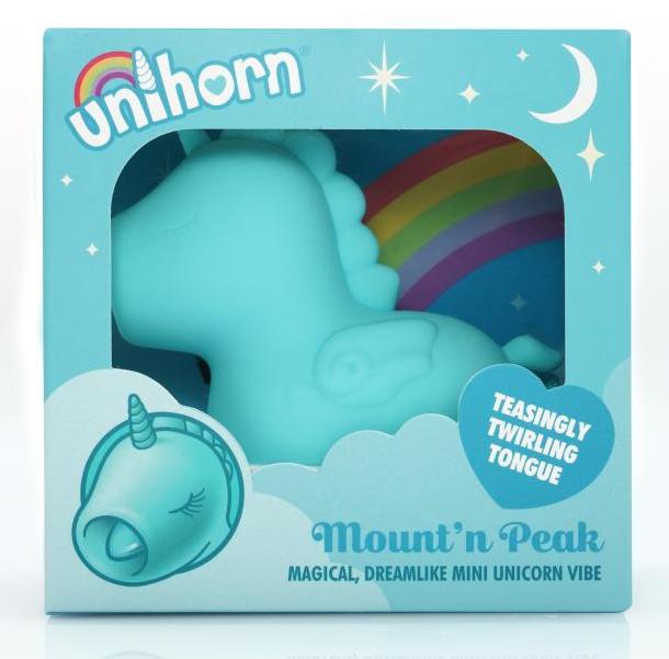 Вибромассажер Unihorn - Mount'n Peak с язычком blue