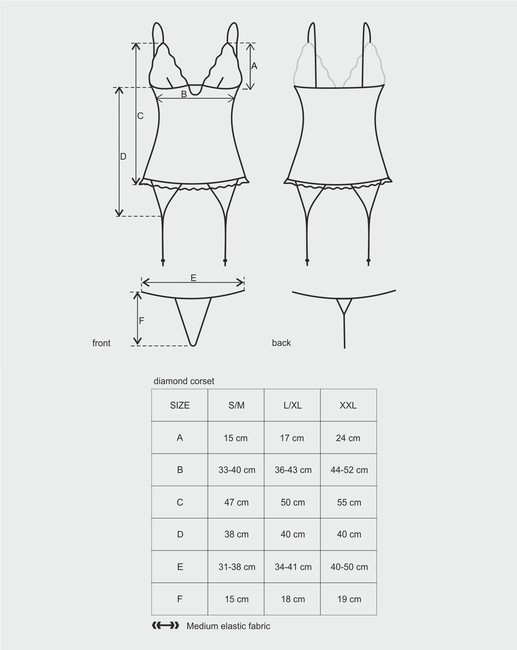 Черный корсет с подвеской L/XL