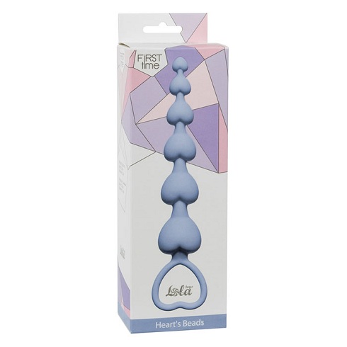 Анальная цепочка Hearts Beads Blue