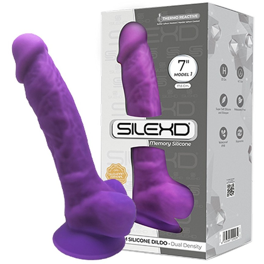 Фиолетовый дилдо из силикона