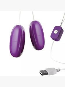 Виброяйца фиолетовые с пультом от сети 