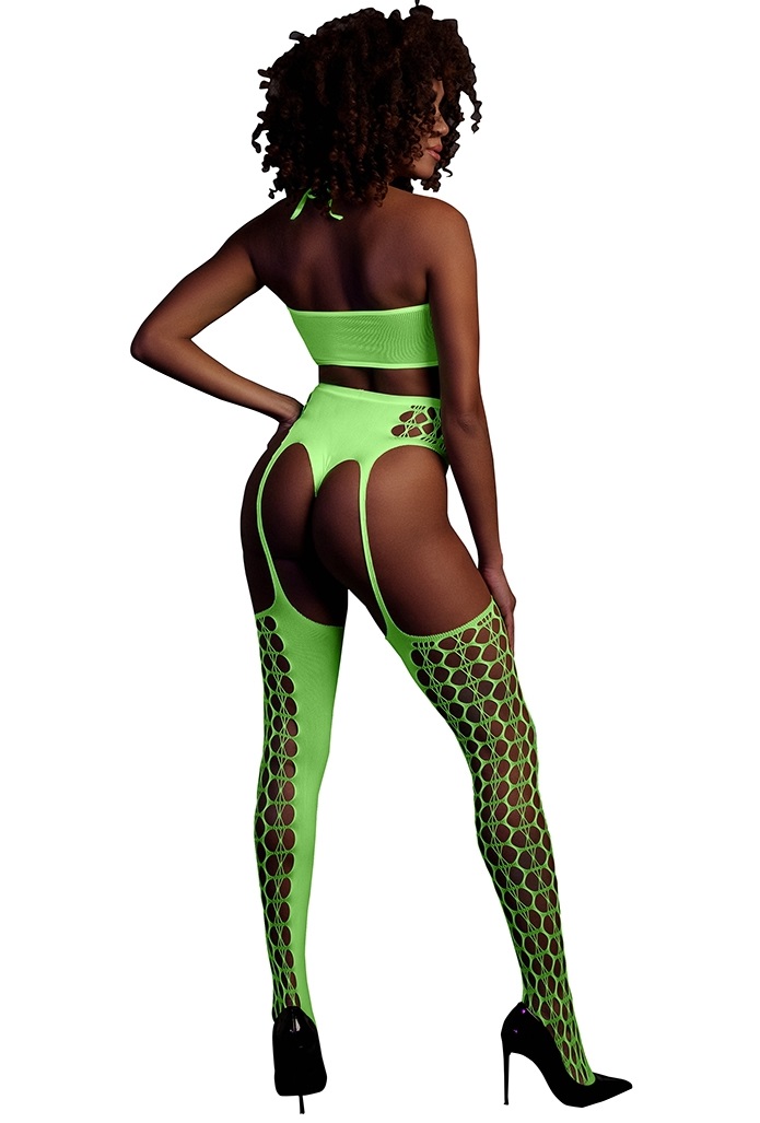 Комплект с чулками neon Green - XS/XL