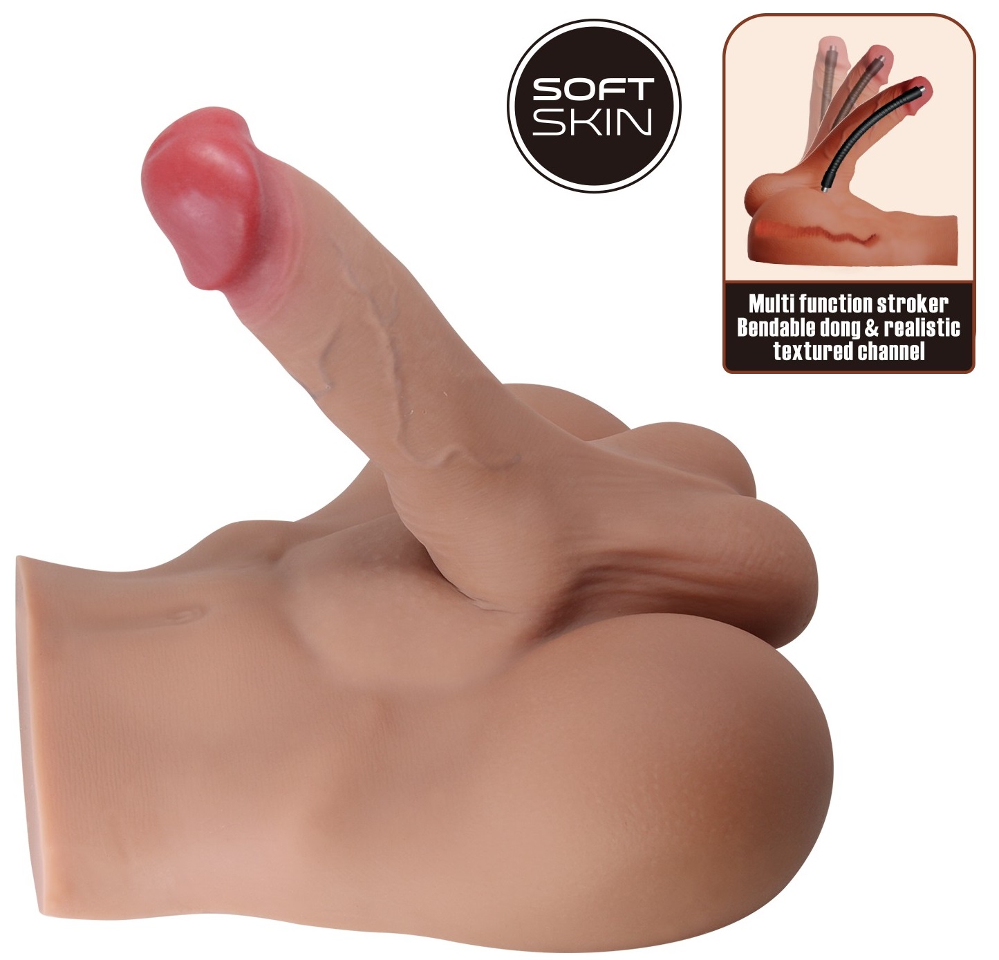 Мужской реалистичный полуторс с анальным отверстием