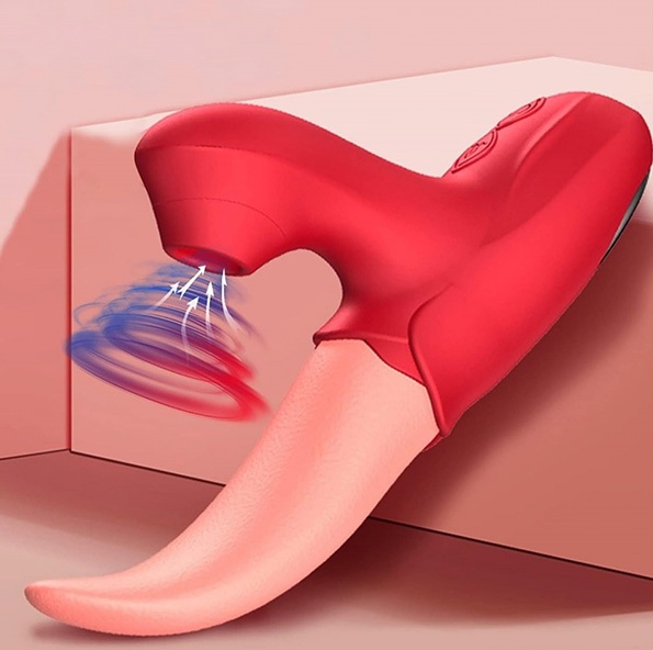 Вибратор-язык с вакуумной стимуляцией клитора Secwell 