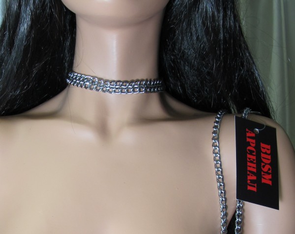 Ошейник БДСМ из металла двойной