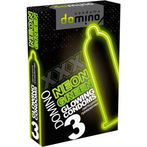 Светящиеся презервативы  DOMINO NEON GREEN 