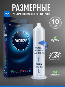 Презервативы MY.SIZE №10 размер 72 