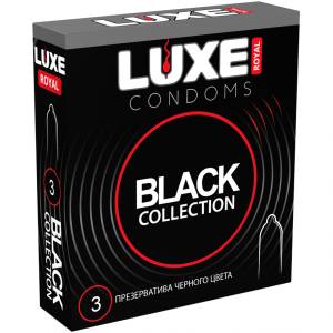 Черные презервативы LUXE  3 шт 