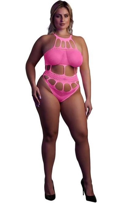 Боди неоновый розовый - XL/XXXXL