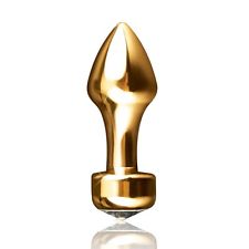 Анальная пробка Gold с изумрудным камнем