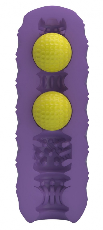 Фиолетовый мастурбатор Venus-X Twin balls с массажными шариками