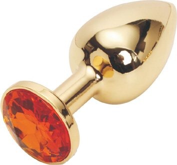 Анальная пробка Small Butt Plug Gold Orange