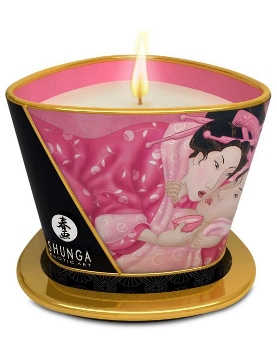 Массажная свеча Shunga с ароматом розы 170 гр