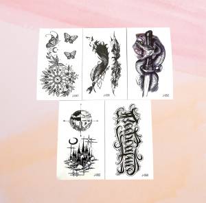 Набор временных тату 5 листов 