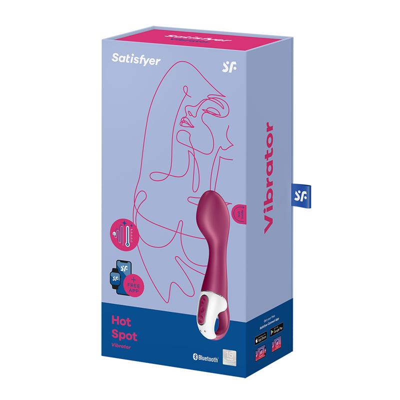 Бордовый вибромасажер Satisfyer G Hot Spot с нагревом