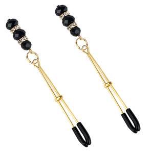 Зажимы на соски с бусинами и стразами 